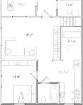 Дом 148м², 3-этажный, участок 6 сот.