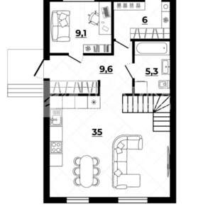 Дом 110м², 2-этажный, участок 6 сот.