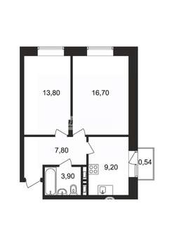 2-к квартира, на длительный срок, 51м2, 8/9 этаж