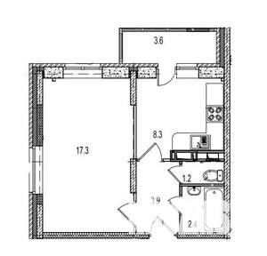 1-к квартира, вторичка, 37м2, 6/17 этаж