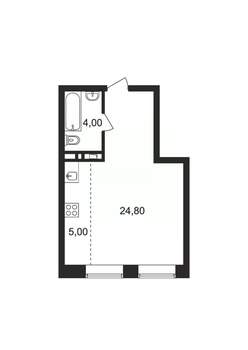 Студия квартира, вторичка, 34м2, 4/9 этаж