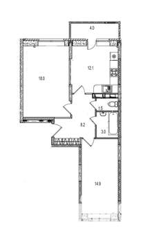 2-к квартира, вторичка, 62м2, 6/17 этаж
