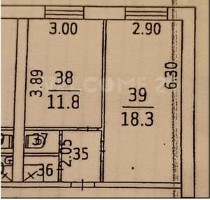 1-к квартира, вторичка, 36м2, 4/5 этаж
