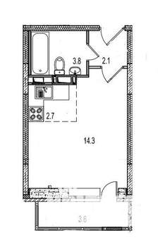1-к квартира, сданный дом, 27м2, 10/17 этаж