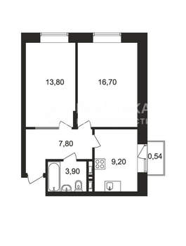 2-к квартира, вторичка, 51м2, 5/9 этаж