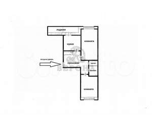 2-к квартира, вторичка, 52м2, 5/5 этаж
