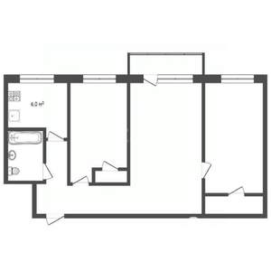 3-к квартира, вторичка, 57м2, 3/5 этаж