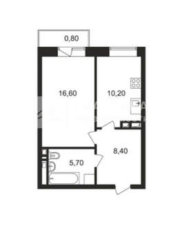 1-к квартира, вторичка, 41м2, 9/9 этаж