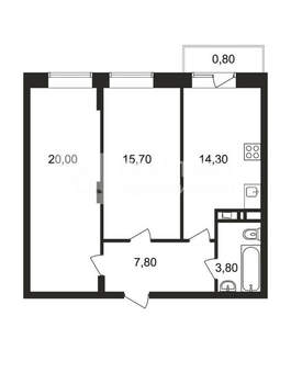 2-к квартира, вторичка, 62м2, 8/9 этаж
