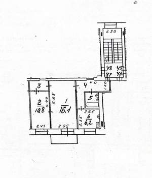 2-к квартира, вторичка, 45м2, 3/5 этаж