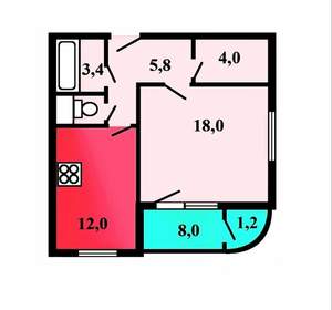 1-к квартира, вторичка, 45м2, 4/11 этаж