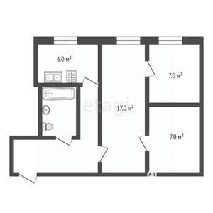 3-к квартира, вторичка, 46м2, 1/4 этаж