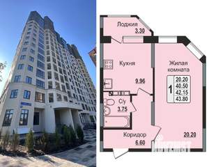 1-к квартира, вторичка, 44м2, 14/16 этаж
