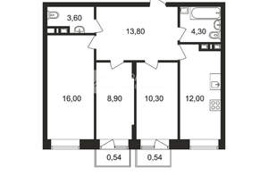 3-к квартира, вторичка, 69м2, 2/9 этаж