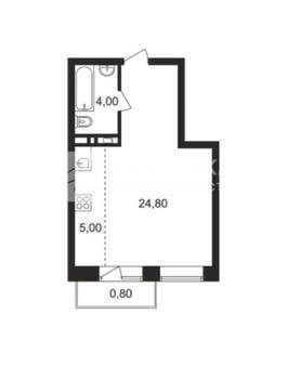 Студия квартира, вторичка, 34м2, 2/9 этаж