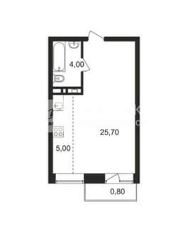 Студия квартира, вторичка, 35м2, 6/9 этаж