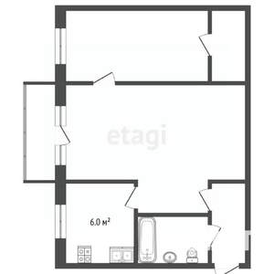 2-к квартира, вторичка, 42м2, 2/4 этаж