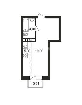 Студия квартира, сданный дом, 28м2, 5/9 этаж