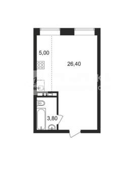 Студия квартира, вторичка, 35м2, 6/9 этаж