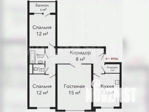 3-к квартира, вторичка, 66м2, 2/9 этаж