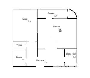 1-к квартира, вторичка, 45м2, 10/14 этаж