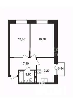 2-к квартира, вторичка, 51м2, 4/9 этаж