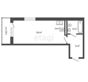 Студия квартира, вторичка, 29м2, 11/17 этаж
