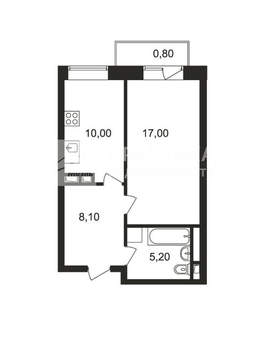 1-к квартира, вторичка, 40м2, 3/9 этаж