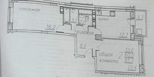 2-к квартира, вторичка, 60м2, 5/10 этаж