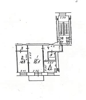 2-к квартира, вторичка, 45м2, 3/5 этаж