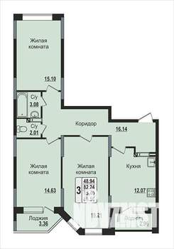 3-к квартира, вторичка, 88м2, 16/17 этаж