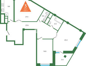 3-к квартира, вторичка, 104м2, 4/17 этаж