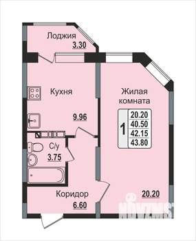 1-к квартира, вторичка, 44м2, 14/16 этаж